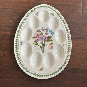 Portmeirion Botanic Garden New Egg Platter Easter Spring Ceramic Floral 12”